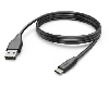 USB-Kabel, USB-A naar USB-C, 3 m, zwart