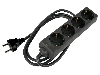(er) Dominoblok 4-voudig rechte stekker + krimpkous + 5m kabel